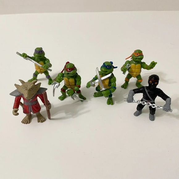 Mini TMNT Figures Ninja Turtles Cake Toppers Lot of 6 - Picture 1 of 10